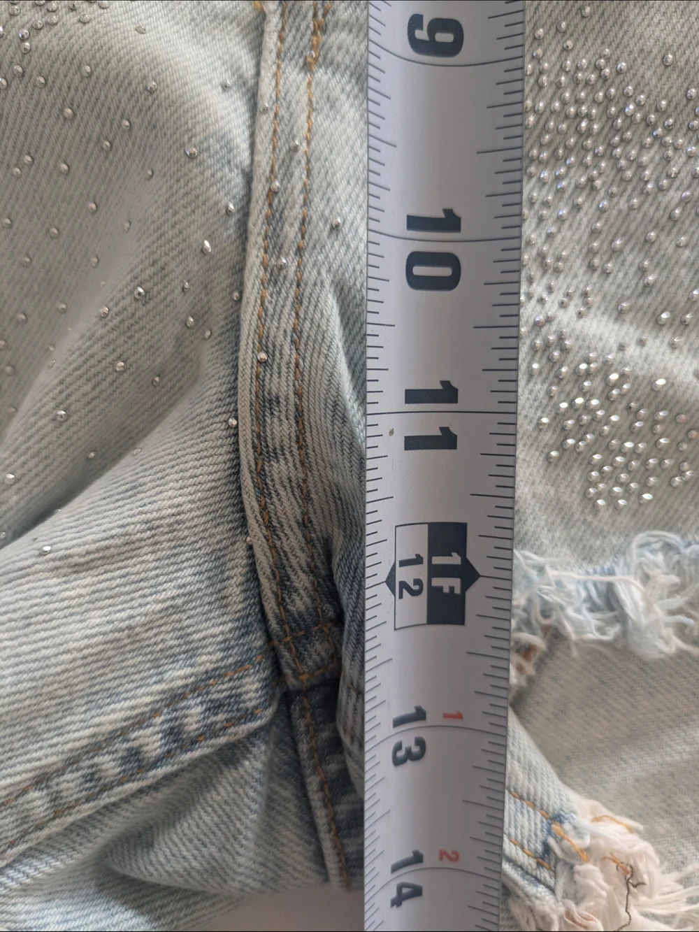 Liu Jo Light Blue Denim Shorts with Rhinestone Accents- Size 33 (NWOT)